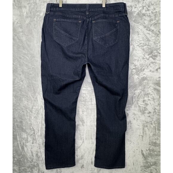 NYDJ Jeans Womens 22W Dark Wash Straight Plus Stretch Made in USA Denim Zip Fly - Picture 2 of 12